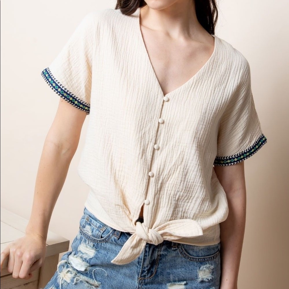 THML Jamie Button Top with Tie